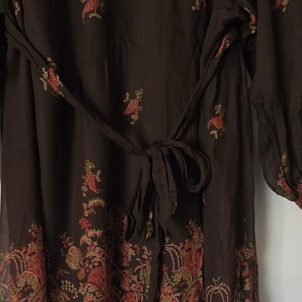 Denim & Supply Ralph Lauren Brown Paisley Sheer Dress Sz S Gypsy Boho Whimsigoth - Picture 13 of 14